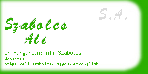 szabolcs ali business card